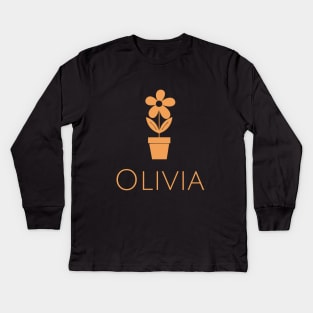 Olivia name Kids Long Sleeve T-Shirt